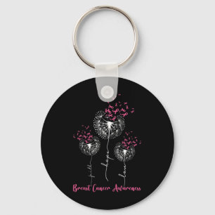 Porte-clés Dandelion Faith Hope Love Cancer du sein Sensibili