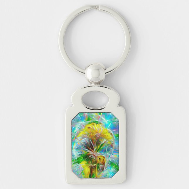 Porte-clés Dandelions Ethereal dans Neon Dreamscape (Devant)