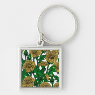 Porte-clés Dandelions sur blanc