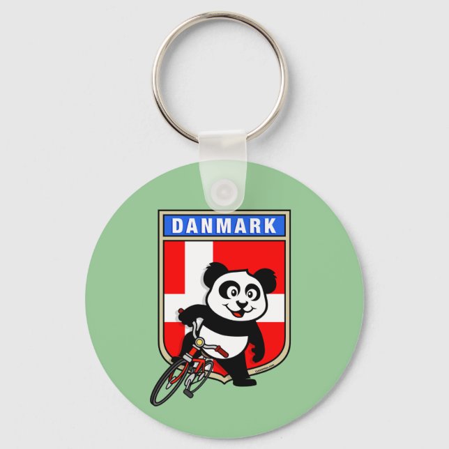 Porte-clés Danemark Panda cycliste (Recto)
