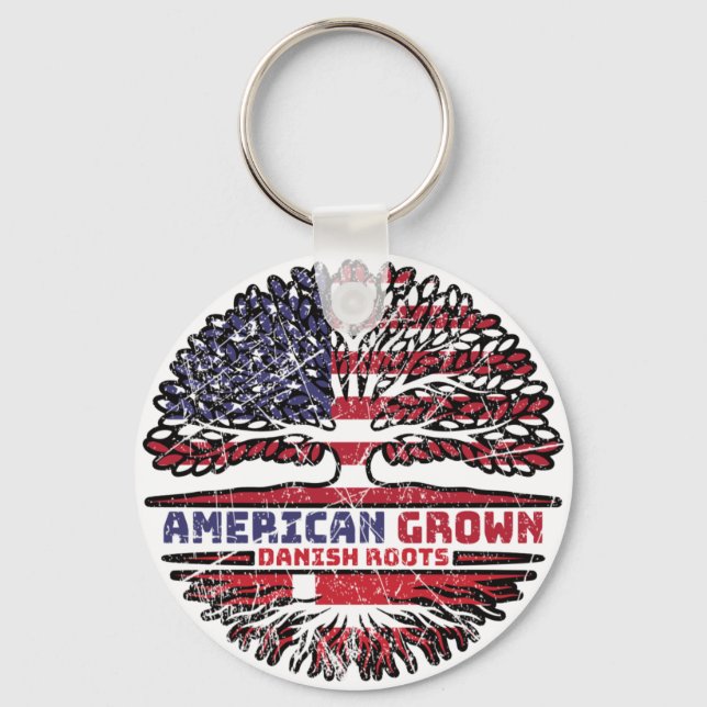 Porte-clés Danish Denmark US American États-Unis Tree (Recto)