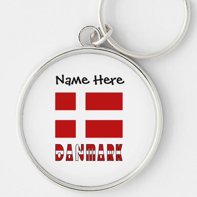 Porte-clés Danmark et Dannebrog Personnalisés  (Devant)