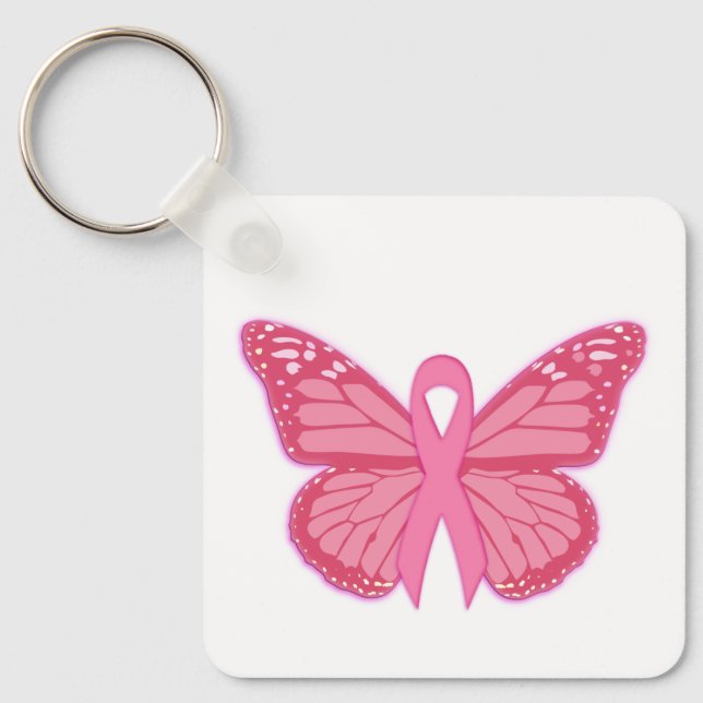 Porte-clés Dans Le Papillon Rose (Recto)