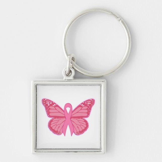 Porte-clés Dans Le Papillon Rose (Devant)
