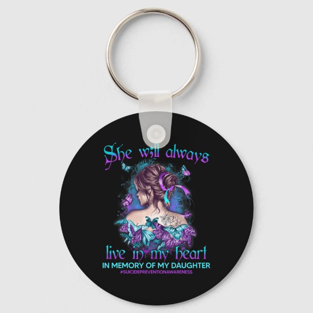 Porte-clés Dans Memory Of My Daughter Suicide Prevention (Recto)