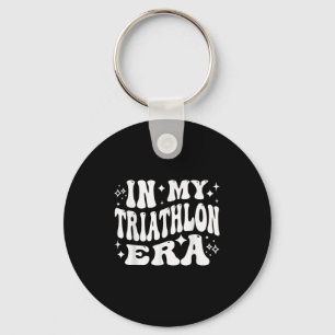 Porte-clés Dans mon ère de triathlon drôle nager vélo courir
