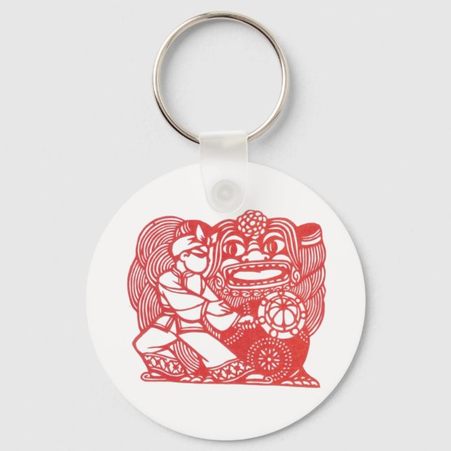 Porte-clés Danse avec lion (Recto)