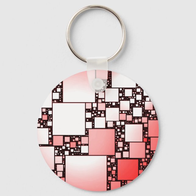 Porte-clés Danse Carré rouge et blanc (Recto)