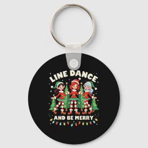 Porte-clés Danse en ligne et joyeux Noël, danseurs elfes mign