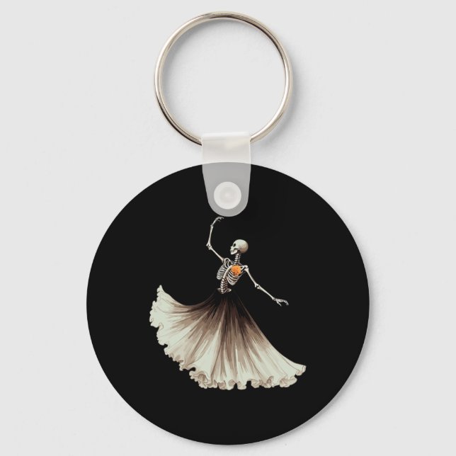 Porte-clés Danser Skeleton Llerina Llet Danser Halloween Femm (Recto)