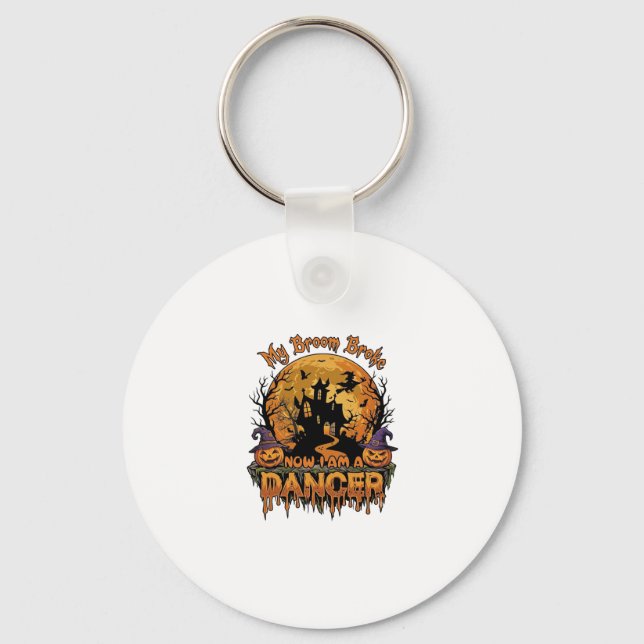 Porte-clés Danseur de balai cassé Halloween maison hantée cit (Recto)