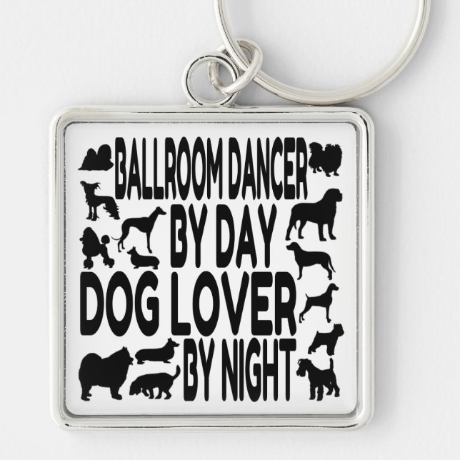 Porte-clés Danseur de salle de bal Amoureux des chiens (Devant)