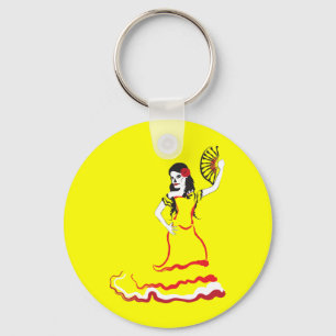 Porte-clés danseur du crâne à sucre espagnol