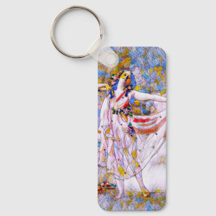 Porte-clés Danseur en verre tendu en robe de souffle