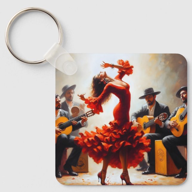 Porte-clés Danseuse de Flamenco Groupe de Musique Espagnole  (Recto)