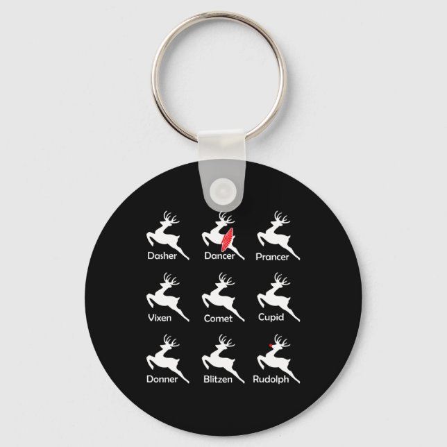 Porte-clés Danseuse de rennes de Noël Ballet Ballerina Danse  (Recto)