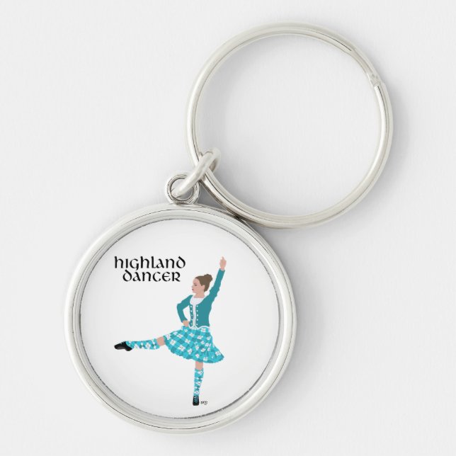 Porte-clés Danseuse écossaise des Highlands - Turquoise (Devant)