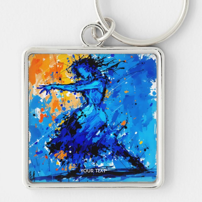 Porte-clés Danseuse Imaginaire Bleu Bleu Orange (Devant)