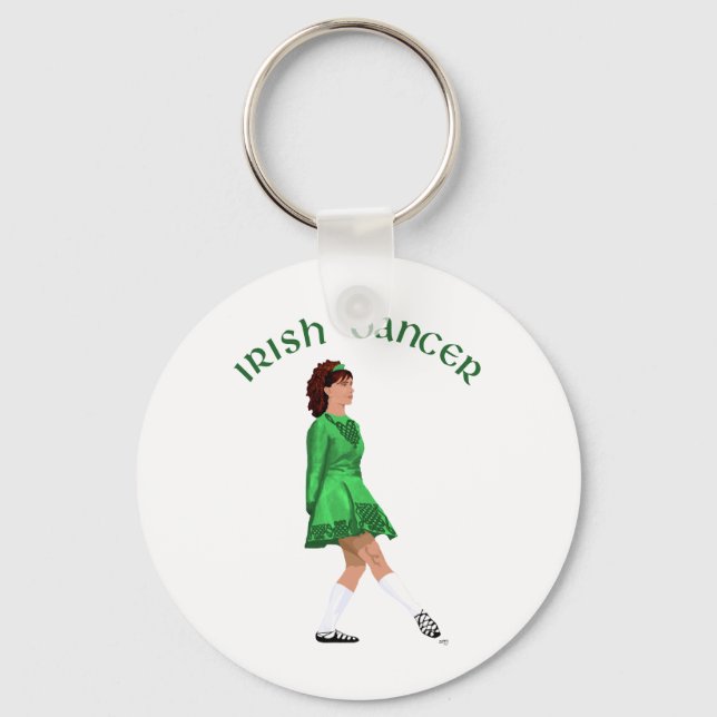 Porte-clés Danseuse Irlandaise en Chaussures Souples en Vert (Recto)
