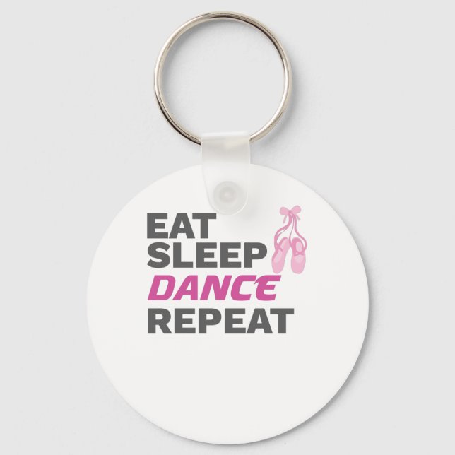 Porte-clés Danseuse pour danser Enseignant Manger Dormir Dans (Recto)