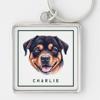 Porte-clés Dapper Rottweiler Pup personnalisée