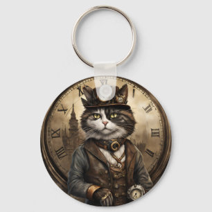 Porte-clés Dapper Steampunk Calico Cat
