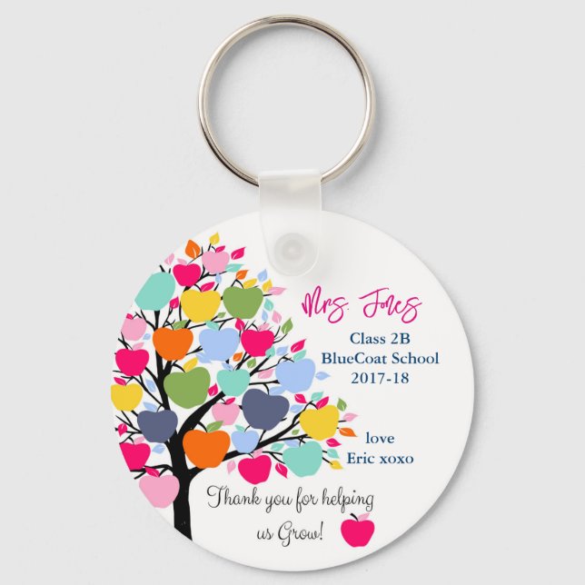 Porte-clés d'arbre de pommier aux couleurs vives,  (Recto)