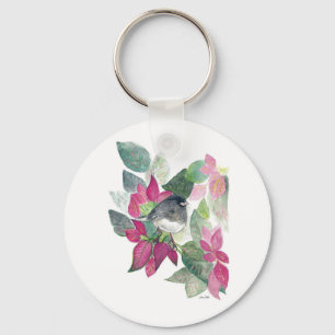 Porte-clés Dark Eyed Junco Porte - clé d'aquarelle d'oiseaux