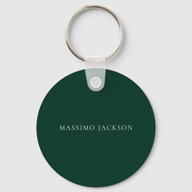 Porte-clés Dark Green Minimalist Plain Modern Aesthetic Look (Recto)