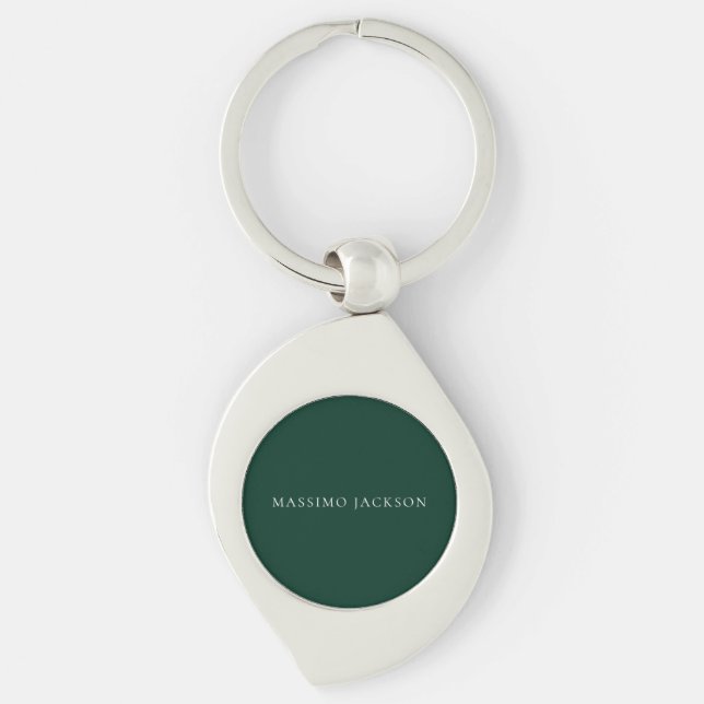 Porte-clés Dark Green Minimalist Plain Modern Aesthetic Look (Devant)
