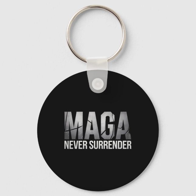 Porte-clés Dark Mega Trump 2024 Mega Jamais Rendre  (Recto)