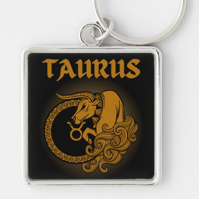 Porte-clés Dark Zodiac - Taureau | Art d'Astrologie Médiévale (Devant)