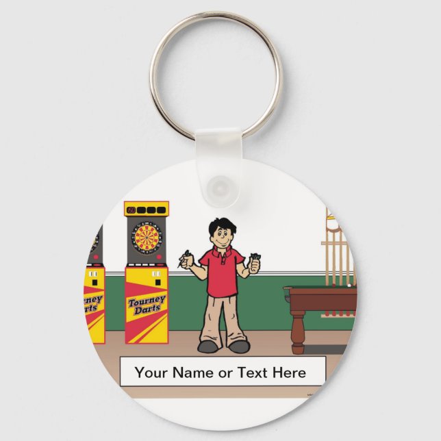 Porte-clés Dart Lover - Caricature masculine par PrintedPerfe (Recto)
