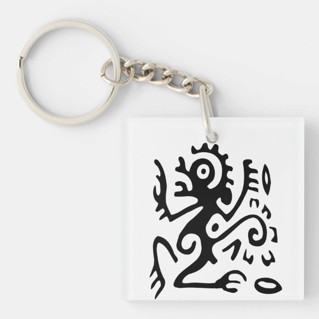Porte-clés d'art tribal abstrait (Devant)