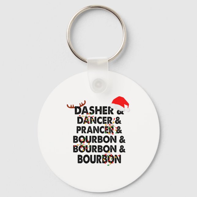 Porte-clés Dasher Dancer Prancer &amp; Bourbon Noël Holi (Recto)