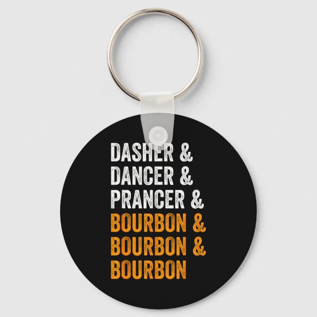 Porte-clés Dasher Dancer Prancer Bourbon Noël Drôle Holi (Recto)