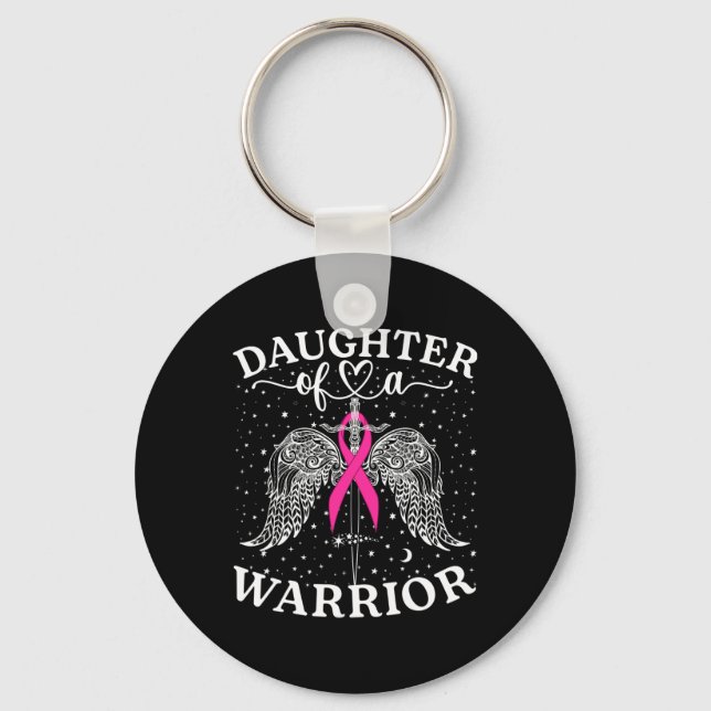 Porte-clés Daughter Of A Warrior Breast Cancer Aware Supp (Recto)