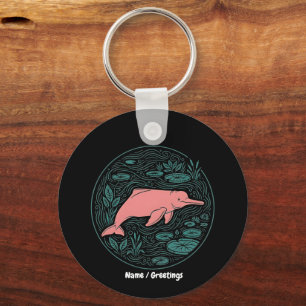 Porte-clés Dauphin Rose Boto de la Rivière Faune Art Mat Salm