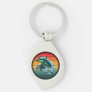 Porte-clés Dauphin Vintage Océan Créature Marine Dauphins