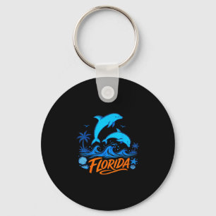 Porte-clés dauphins de Floride vagues océaniques ludiques des