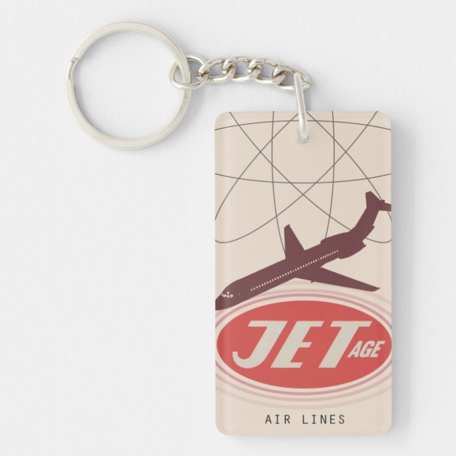 Porte-clés d'avion de ligne rétro de l'ère du Jet (Devant)