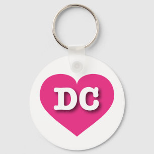 Porte-clés DC Hot Pink Heart - J'aime DC