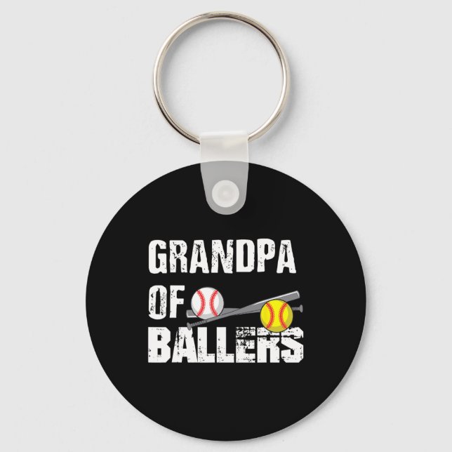 Porte-clés De Ballers Funny Baseball Softball Fête des pères  (Recto)