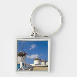 Porte-clés De beaux moulins à vent sur l'île de Mykonos,