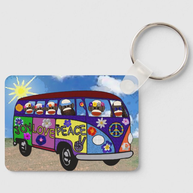 Porte-clés de bus de la paix Singe Chaussette (Recto)