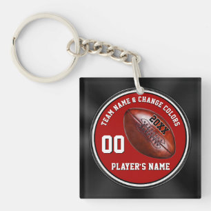 Porte-clés de cadeaux de football noir rouge et bl