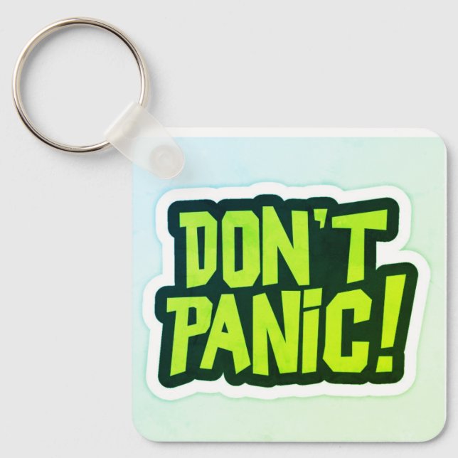 Porte-clés de conception premium Don't Panic (Recto)