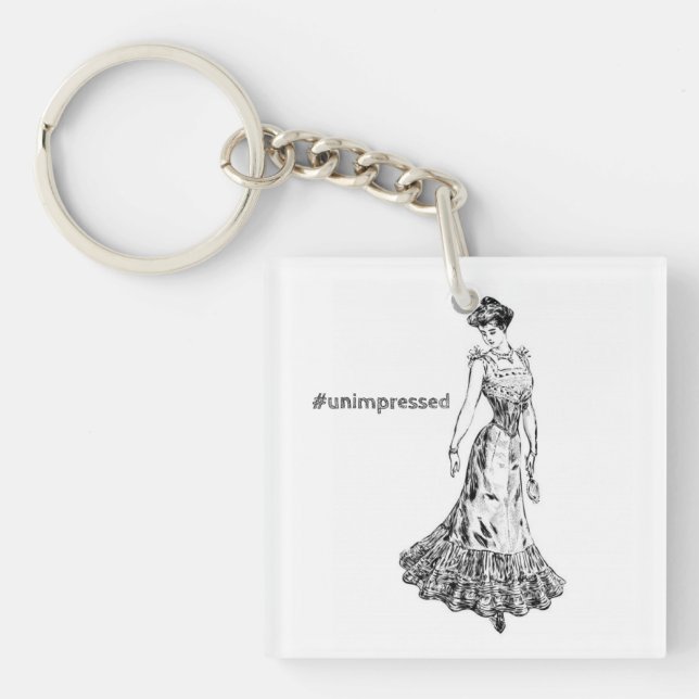 Porte-clés de dame vintage impassible (Devant)