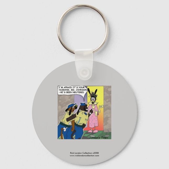 Porte-clés de dessin animé drôle de chien castré (Recto)