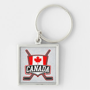 Porte-clés de drapeau d'hockey du Canada de